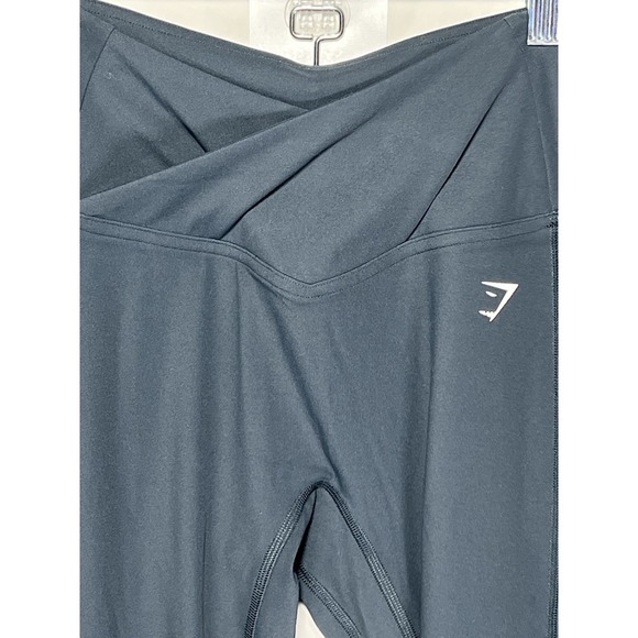 Gymshark Women's Crossover Leggings Athletic Lightweight Darkest Teal Size S EUC - Picture 4 of 11
